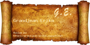 Grandjean Erika névjegykártya
